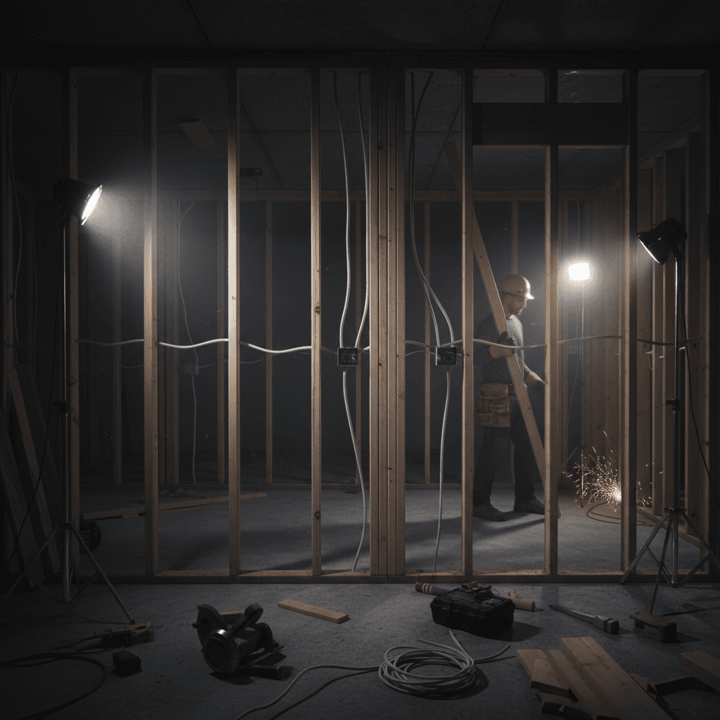 Basement framing and rough-in work